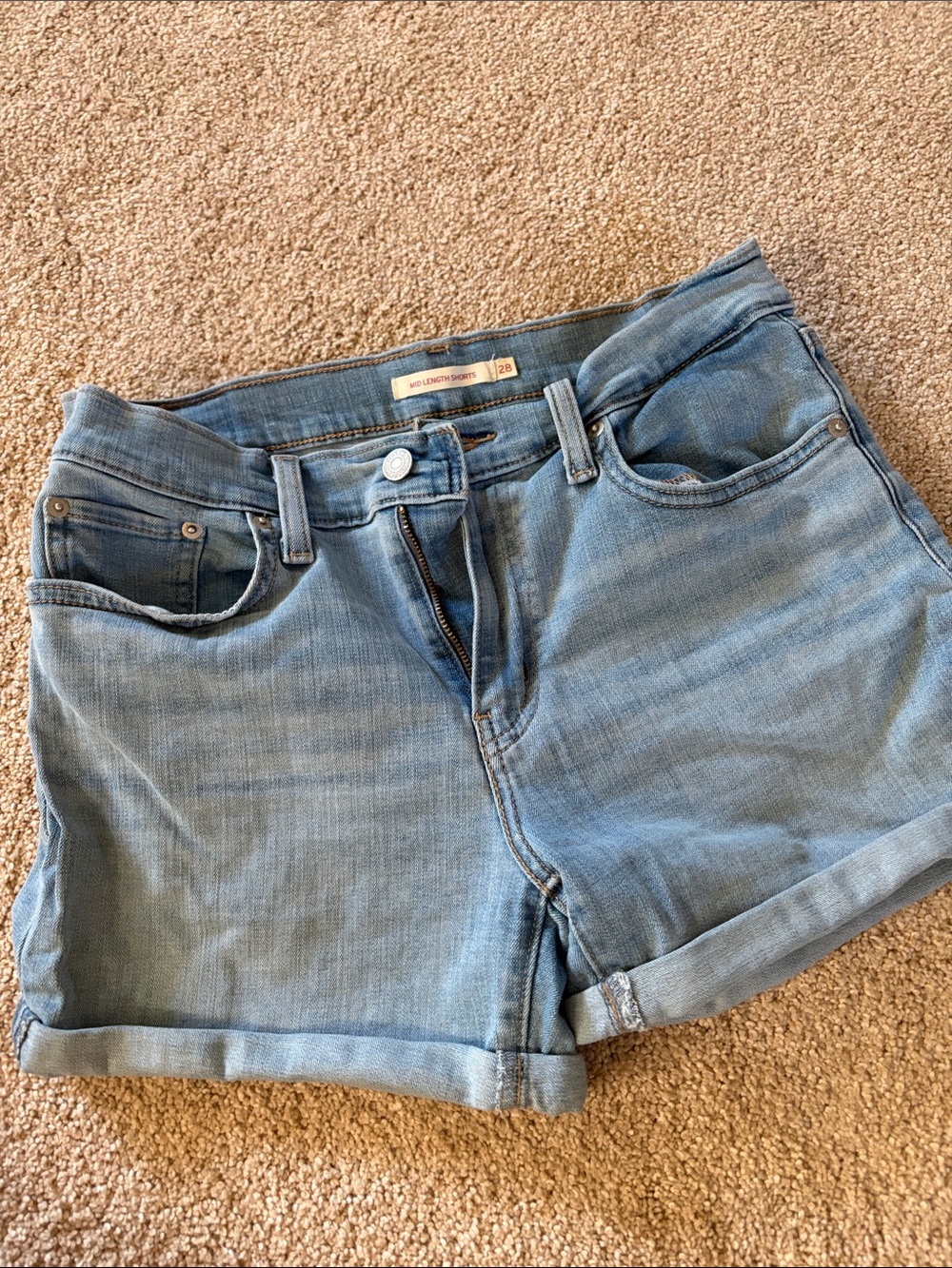 Levi's Women's Light Blue Denim Cuffed Shorts